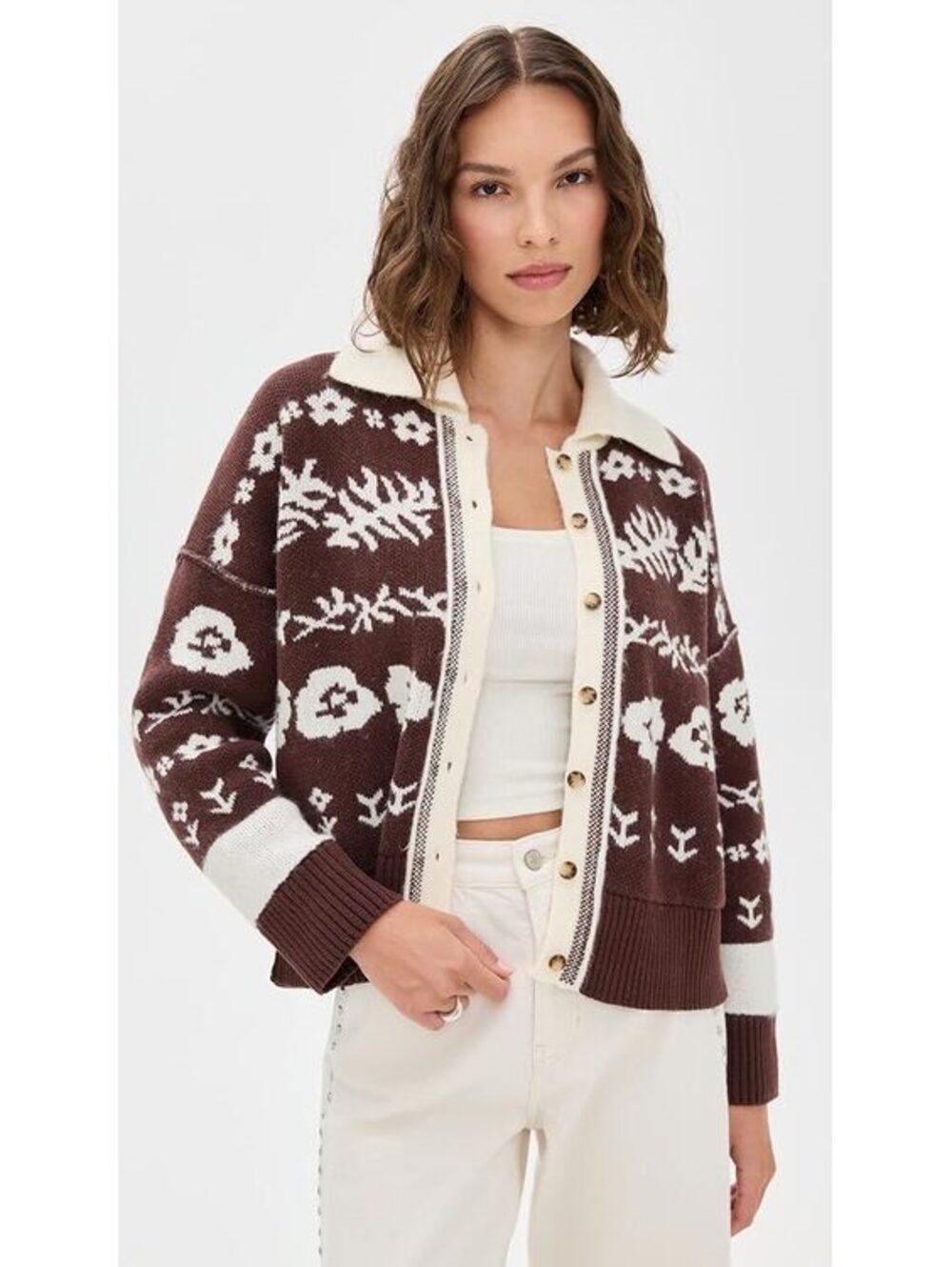 Free People Shelby Cardigan Floral Print Small